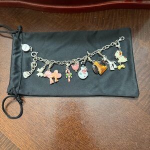 Silver Charm Bracelet with Colorful Charms